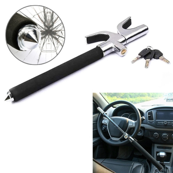 Car Adjustable Telescopic U Shape Steering Wheel Lock Anti-theft Cipher Lock with Safety Hammer