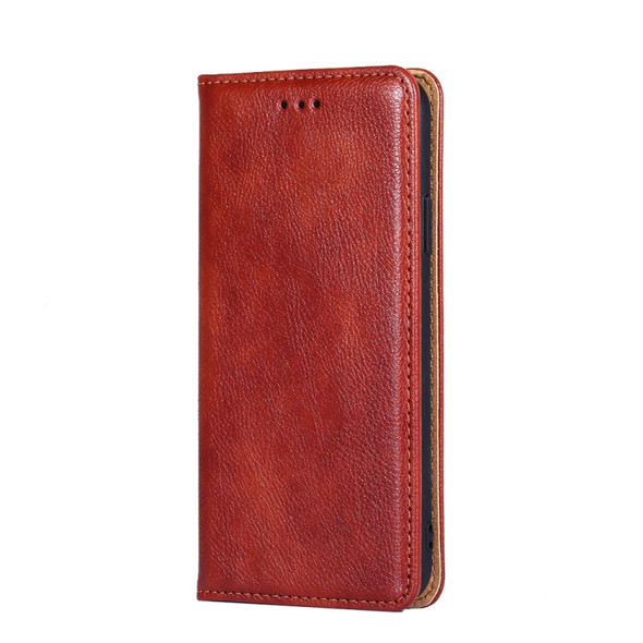 For Huawei Mate 20 Pro PU + TPU Gloss Oil Solid Color Magnetic Horizontal Flip Leather Case with Holder & Card Slot & Wallet(Brown)