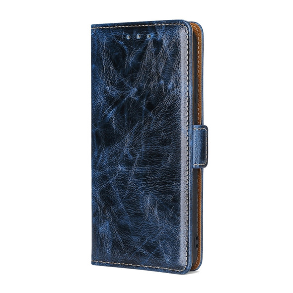 For Huawei Mate 20 Plus Knead Pattern Texture Side Buckle Horizontal Flip Leather Case with Holder & Card Slots(Blue)