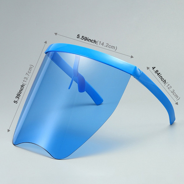 Anti-Saliva Splash Anti-Spitting Sunscreen Sunglasses Integrated Anti-Splash Shield(Blue Frame Blue Lens)