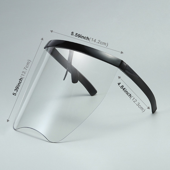 Anti-Saliva Splash Anti-Spitting Sunscreen Sunglasses Integrated Anti-Splash Shield(Black Frame Transparent Len)