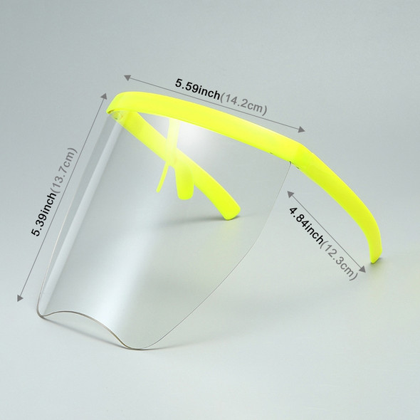 Anti-Saliva Splash Anti-Spitting Sunscreen Sunglasses Integrated Anti-Splash Shield(Yellow Frame Transparent Lens)