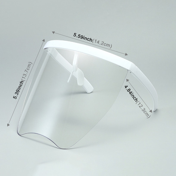 Anti-Saliva Splash Anti-Spitting Sunscreen Sunglasses Integrated Anti-Splash Shield(White Frame Transparent Lens)