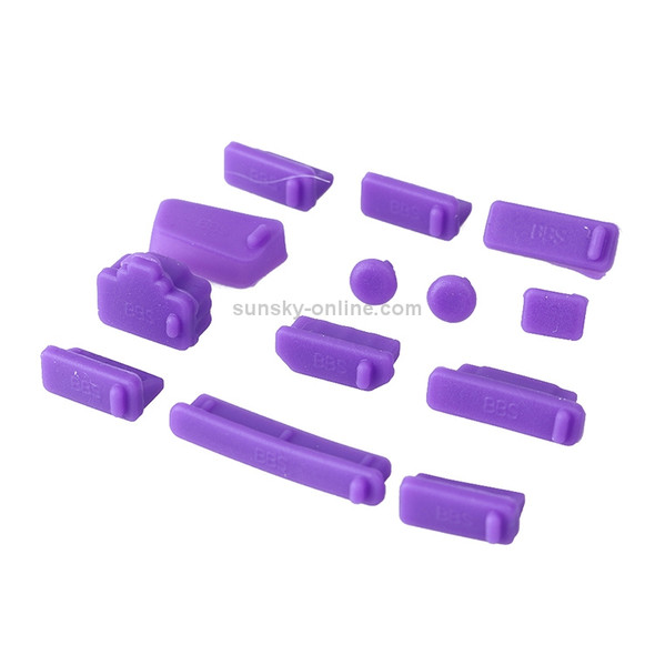 13 in 1 Universal Silicone Anti-Dust Plugs for Laptop (Purple)