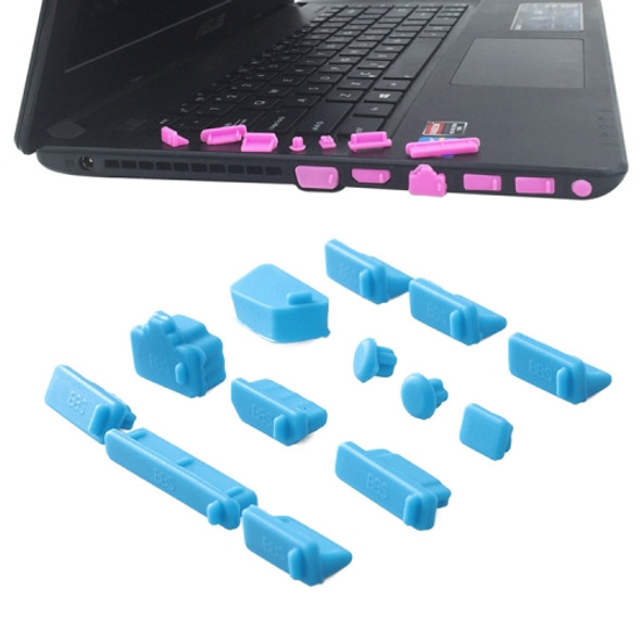 13 in 1 Universal Silicone Anti-Dust Plugs for Laptop (Blue)