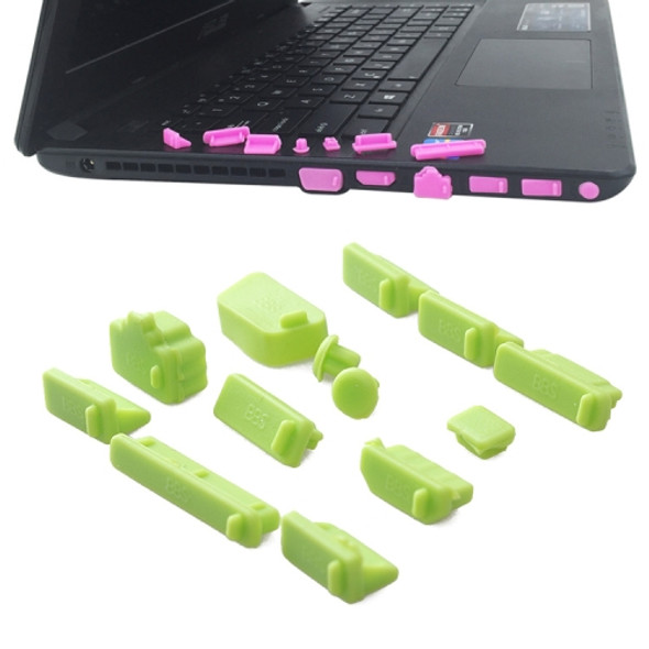 13 in 1 Universal Silicone Anti-Dust Plugs for Laptop (Green)