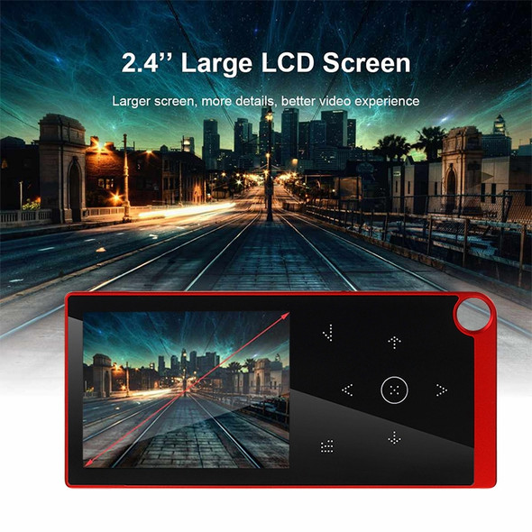 2.4 inch Touch-Button MP4 / MP3 Lossless Music Player, Support E-Book / Alarm Clock / Timer Shutdown, Memory Capacity: 8GB Bluetooth Version(Red)