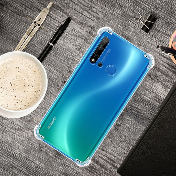 For Huawei Nova 5i / P20 Lite 2019 Four-Corner Anti-Drop Ultra-Thin Transparent TPU Phone Case(Transparent)