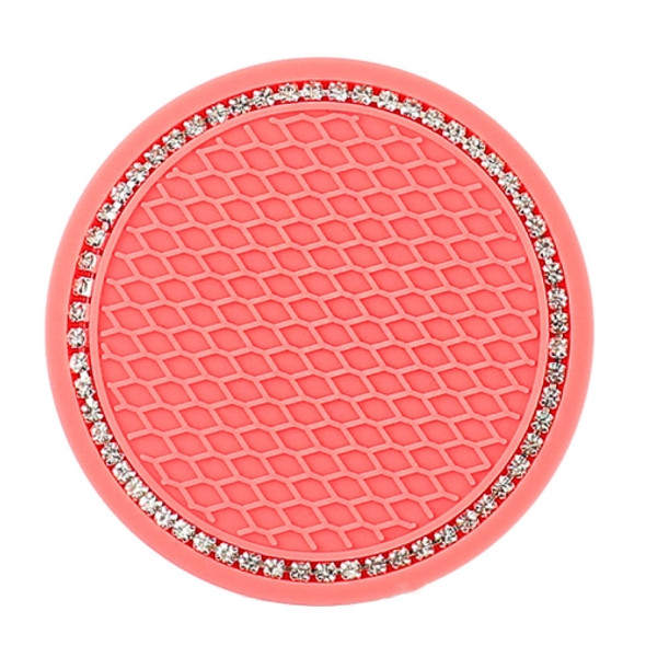 5 PCS Car Universal Diamond Honeycomb Water Coaster Car Anti-Slip Mat(Watermelon Red and White Diamonds)