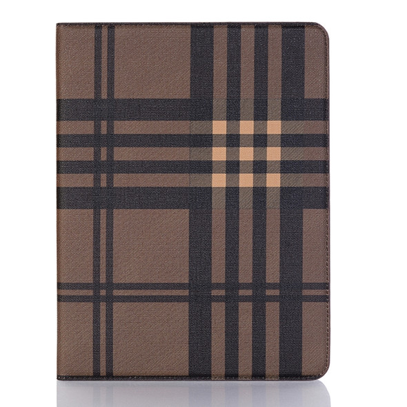 Plaid Texture Horizontal Flip PU Leather Case for iPad Pro 12.9 inch (2018), with Holder & Card Slots & Wallet (Coffee)