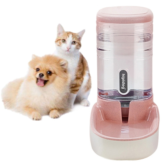 3.8L Grain Storage Bucket Cat Automatic Pet Feeder Water Dispenser, Style:Drinking Fountain(Pink)