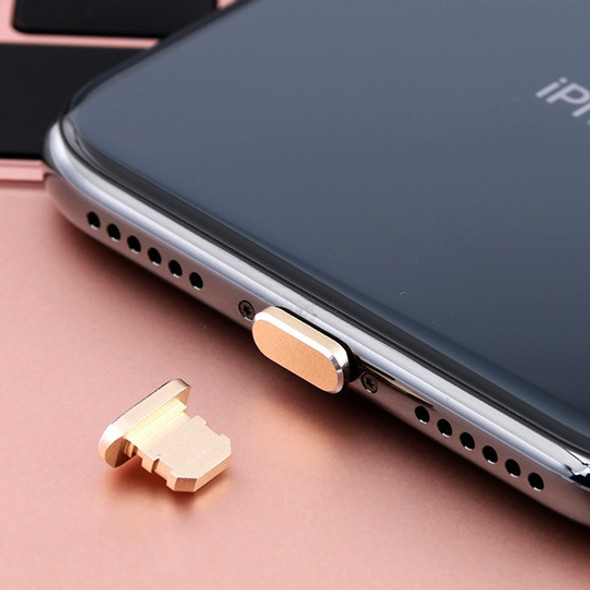 Universal 8 Pin Charging Port Metal Anti-Dust Plug for iPhone with Ejection Pin(Champagne Gold)