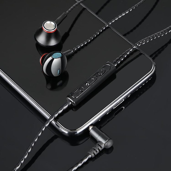 F20 3.5mm Jack Metal Earphones Wire-Controlled Earbuds Mobile Phone Earphones With Mic(Black Bagged)