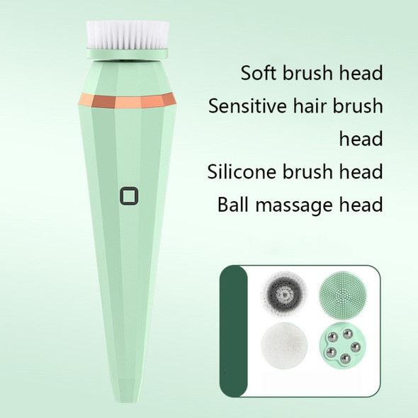 D27 Silicone Facial Cleanser Rotating Clean Facial Brush Beauty Massage Multifunctional Facial Cleanser(Mint Green)