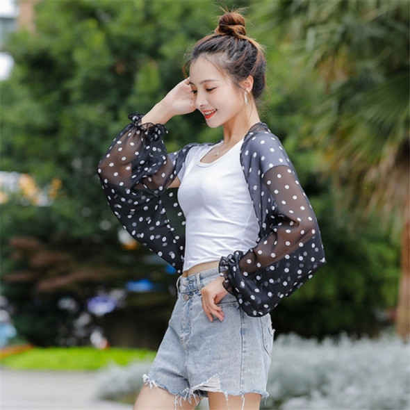 2 PCS Spring And Summer Chiffon Sun Protection Clothing Outdoor Riding Cashew  Printed UV Protection Sleeve, Size:160 x 50cm( Black Dots)