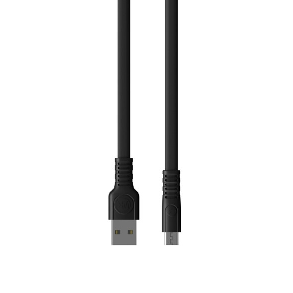 WK WDC-066m 2.1A Micro USB Flushing Charging Data Cable, Length: 1m(Black)