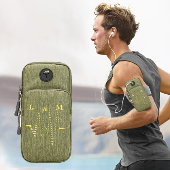 Universal 6.2 inch or Under Phone Zipper Double Bag Multi-functional Sport Arm Case with Earphone Hole, For iPhone, Samsung, Sony, Huawei, Meizu, Lenovo, ASUS, Oneplus, Xiaomi, Cubot, Ulefone, Letv, DOOGEE, Vkworld, and other Smartphones (Green)