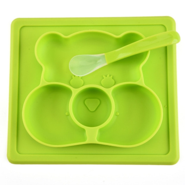 Creative Children's Silicone Dinner Plate Placemat Waterproof Baby Complementary Food Dinner Plate(Green)