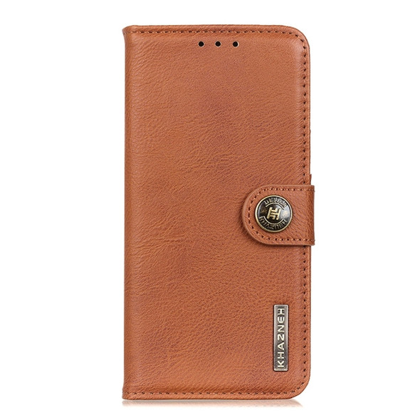 For LG K50S Cowhide Texture Horizontal Flip Leather Case with Holder & Card Slots & Wallet(Brown)