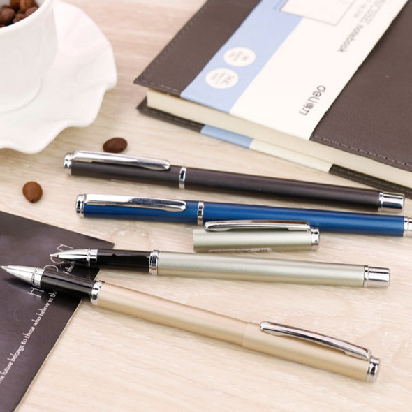 3 PCS Deli S82 Metal Business Gel Pen Male And Female Student Office Carbon Pen(Metallic Silver)