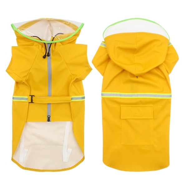 Pet Transparent Hat Raincoat Reflective Waterproof Dog Raincoat, Size: 5XL(Yellow)