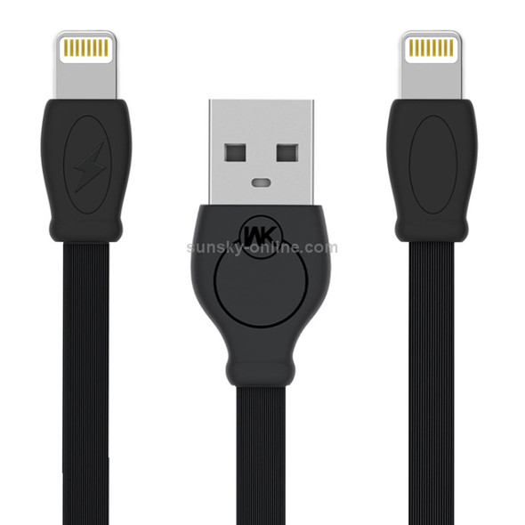 WK WDC-103 3A 3 In 1 8 Pin + Micro USB + Type-C / USB-C Fullspeed Pro Charging Data Cable, Length: 1.15m (Black)