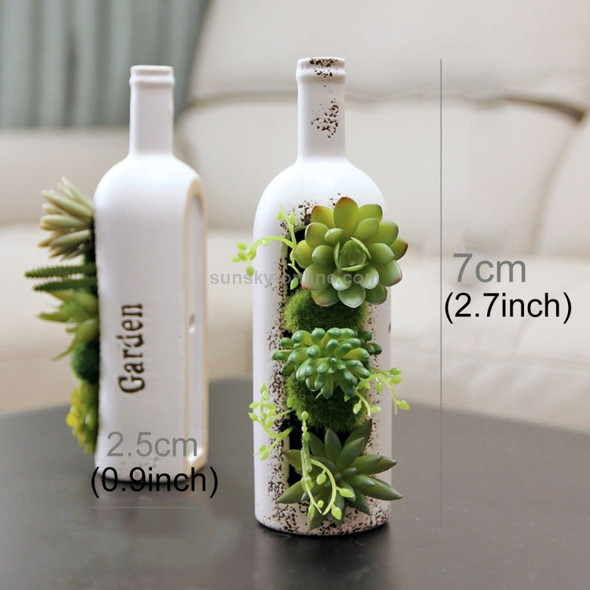 Ceramics Bottle Artificial Plastic Succulent Plants Simulation Potted Flower Plant Ornaments, Diameter: 7cm, Height: 25cm, Random Style Delivery