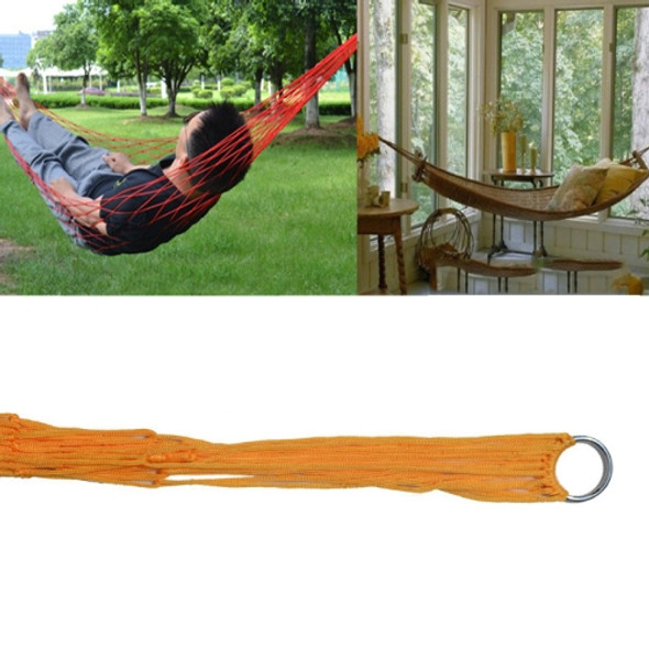 2 PCS 9 Strand Nylon Rope Hammock Portable Camping Leisure Mesh Hammock(Orange)