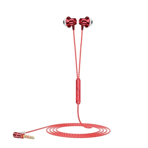 F12 Elbow Earbud Headset Wire Control With Wheat Mobile Phone Headset, Colour: 3.5mm Jack (Red)