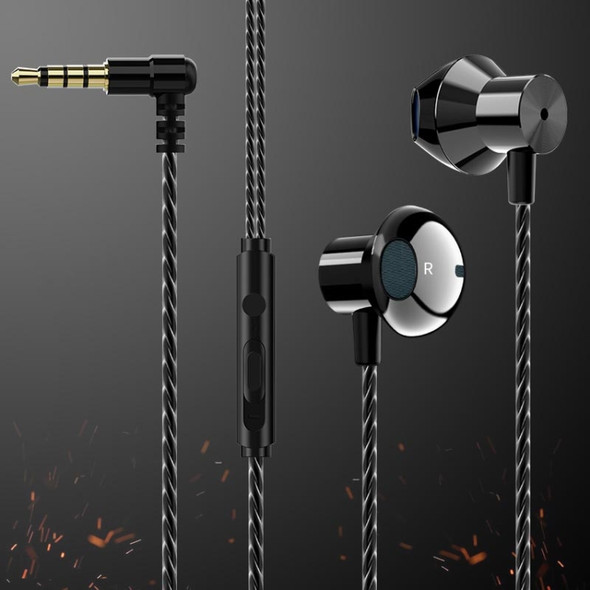 F12 Elbow Earbud Headset Wire Control With Wheat Mobile Phone Headset, Colour: 3.5mm Jack (Black)