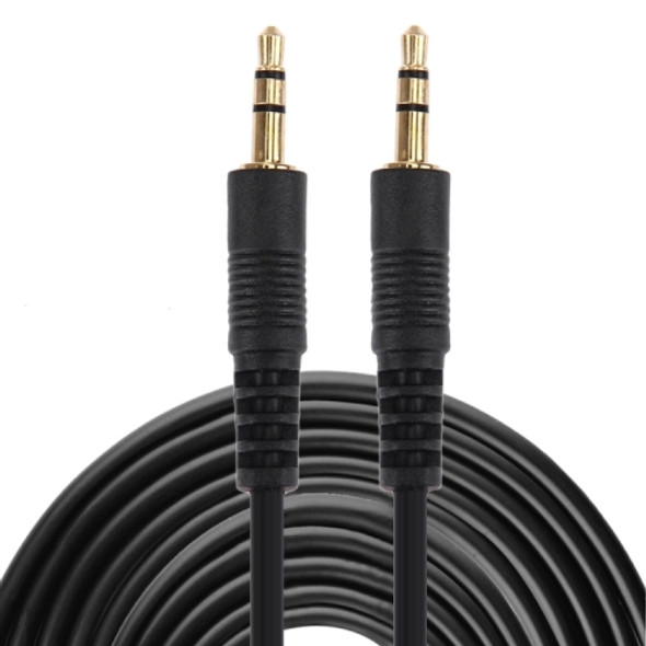Aux Cable, 3.5mm Male Mini Plug Stereo Audio Cable, Length: 10m (Black + Gold Plated Connector)