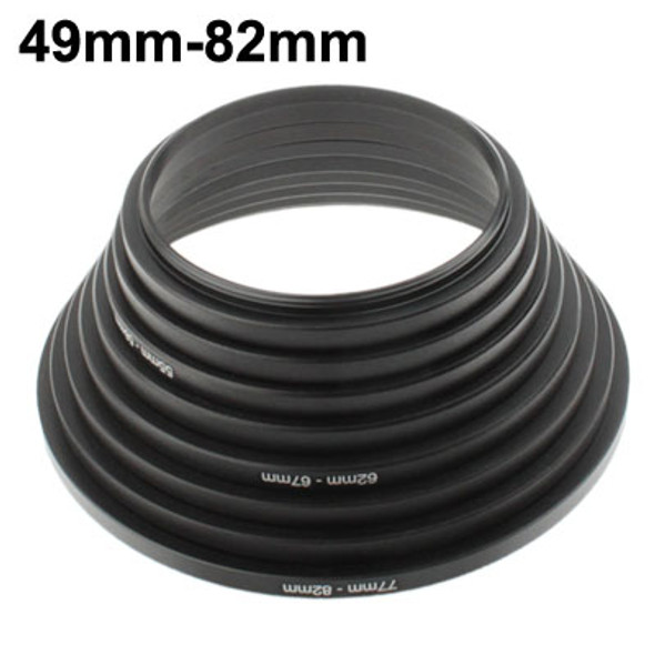 49mm-82mm Lens Stepping Ring, Include 8 Lens Stepping Rings (49mm-52mm, 52mm-55mm, 55mm-58mm, 58mm-62mm, 62mm-67mm, 67mm-72mm, 72mm-77mm,77mm-82mm)