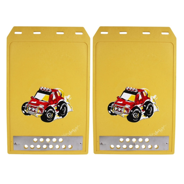 2 PCS WS-003 Premium Heavy Duty Molded Splash Mud Flaps Auto Front and Rear Guards, Small Size, Random Pattern Delivery(Yellow)