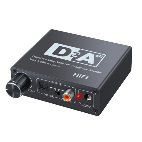 NK-C6 Optical Fiber To Analog Audio Converter Adjustable Volume Digital To Analog Decoder EU Plug