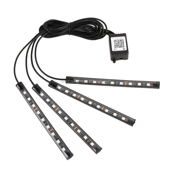 4 in 1 Universal Car USB 8-color APP Control LED Atmosphere Light Decorative Lamp, with 9LEDs Lamps Cable Length: 1.5m