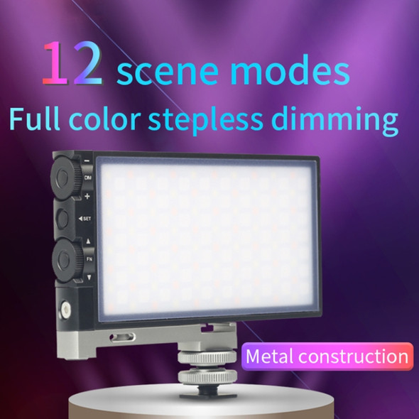 ADAI K10 RGB Full Color Dimmable 2500-8500K On-Camera LED Video Light Photography Fill Light(Black)