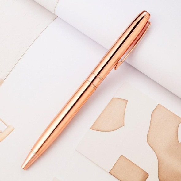 Metal Rotating Ballpoint Pen School Writing Office Signature Pen Creative Stationery Gift(Rose Gold)