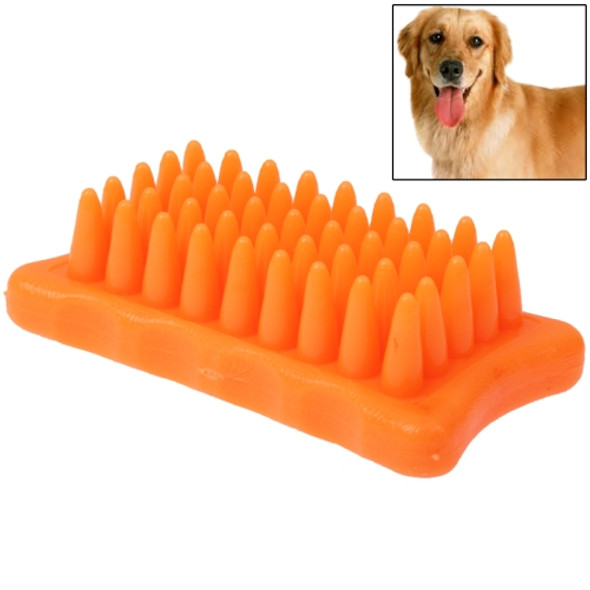 Pet Dog Cat Grooming Bath Massage Brush Comb (Orange)