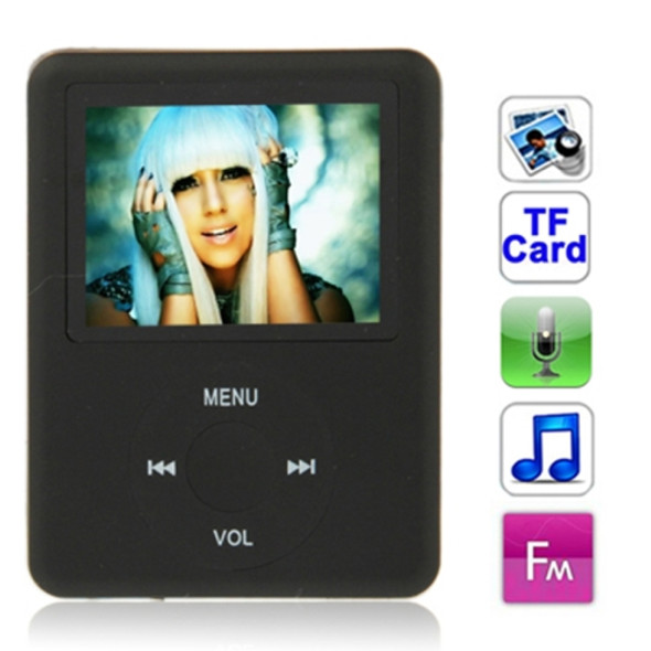 1.8 inch TFT Screen MP4 Player with TF Card Slot, Support Recorder, FM Radio, E-Book and Calendar(Black)