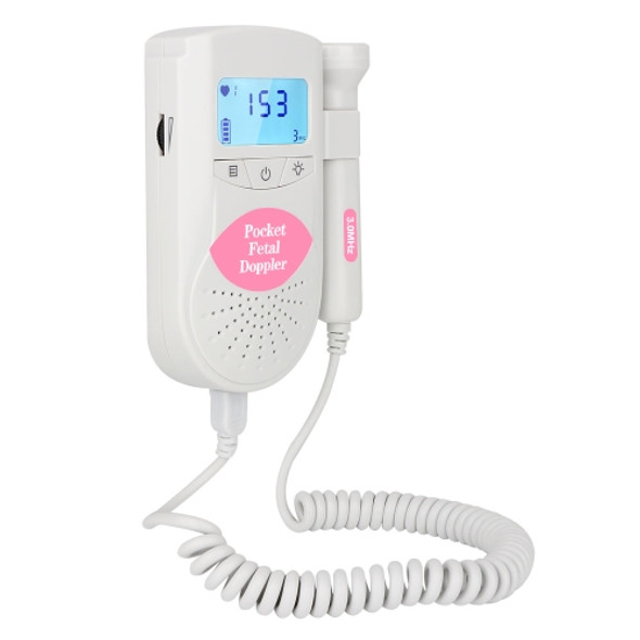 JPD-100S6 I LCD Ultrasonic Scanning Pregnant Women Fetal Stethoscope Monitoring Monitor / Fetus-voice Meter, Complies with IEC60601-1:2006(Pink)