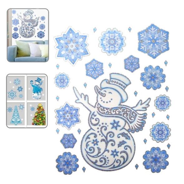 Christmas Series Snow and Snowman Pattern Glitter Window Stickers, Size:41cm*29cm