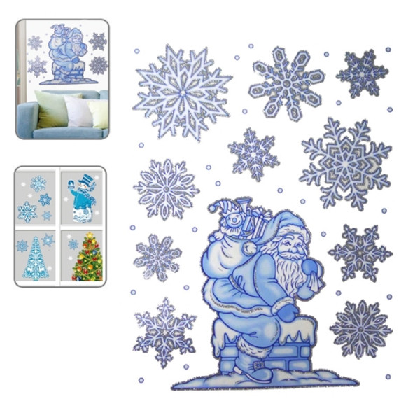 Christmas Series Snow and Santa Claus Pattern Glitter Window Stickers, Size:41cm*29cm