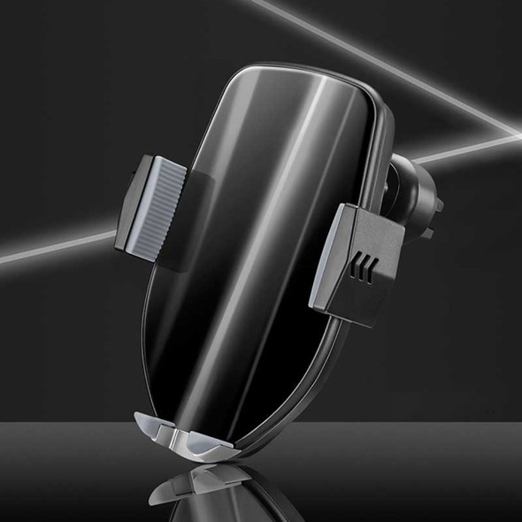 HAMTOD M20 10W Air Outlet 360 Degree Rotation QI Intelligent Sensor Car Wireless Charging Holder(Black)