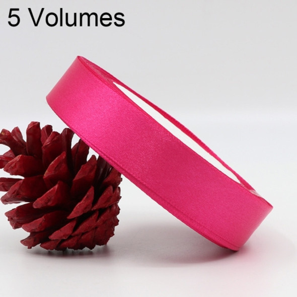 5 Volumes Color Satin Ribbons Handmade DIY Wedding Cake Decoration Holiday Gift Packages, Size: 22m x 2cm(Rose Red)