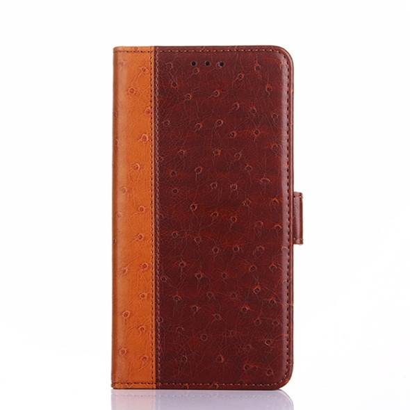 For Huawei P30 Ostrich Texture PU + TPU Horizontal Flip Leather Case with Holder & Card Slots & Wallet(Brown)