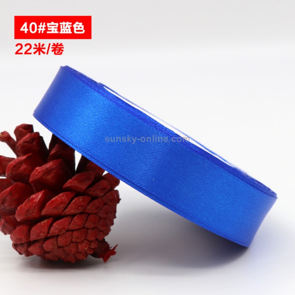 5 Volumes Color Satin Ribbons Handmade DIY Wedding Cake Decoration Holiday Gift Packages, Size: 22m x 2cm(Sapphire Blue)