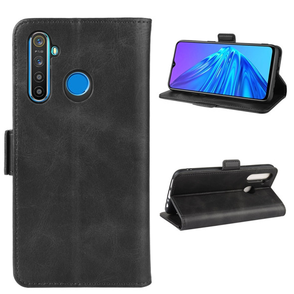 For OPPO Realme 5 Dual-side Magnetic Buckle Horizontal Flip Leather Case with Holder & Card Slots & Wallet & Photo Frame(Black)