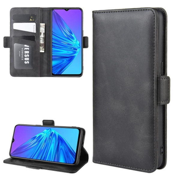For OPPO Realme 5 Dual-side Magnetic Buckle Horizontal Flip Leather Case with Holder & Card Slots & Wallet & Photo Frame(Black)