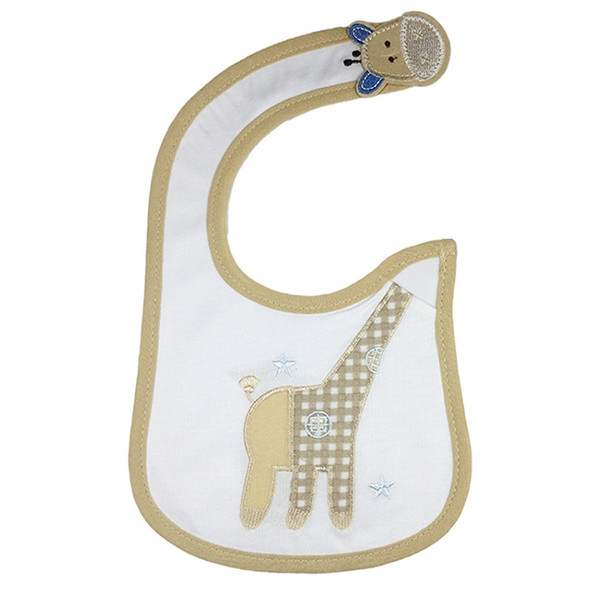 3 PCS Baby Bibs Cute Cartoon Pattern Toddler Baby Waterproof Saliva Towel Cotton Fit 0-3 Years Old  Infant Burp Cloths(Beige giraffe)