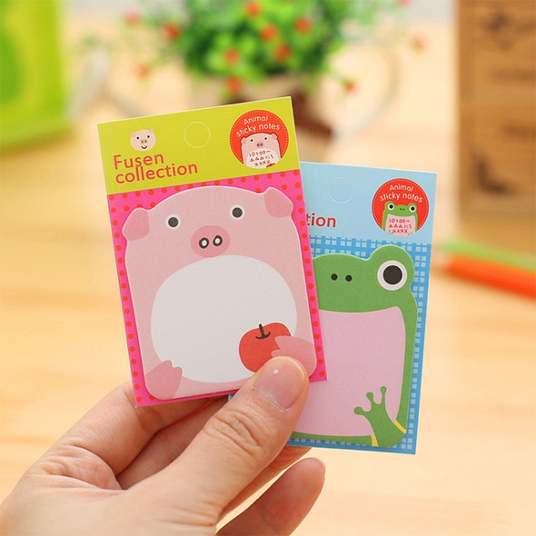 40 PCS Cartoon Animal Shaped Self Adhesive Memo Pad N-times Sticky Notes Bookmark School Office Supply, Random Style Delivery